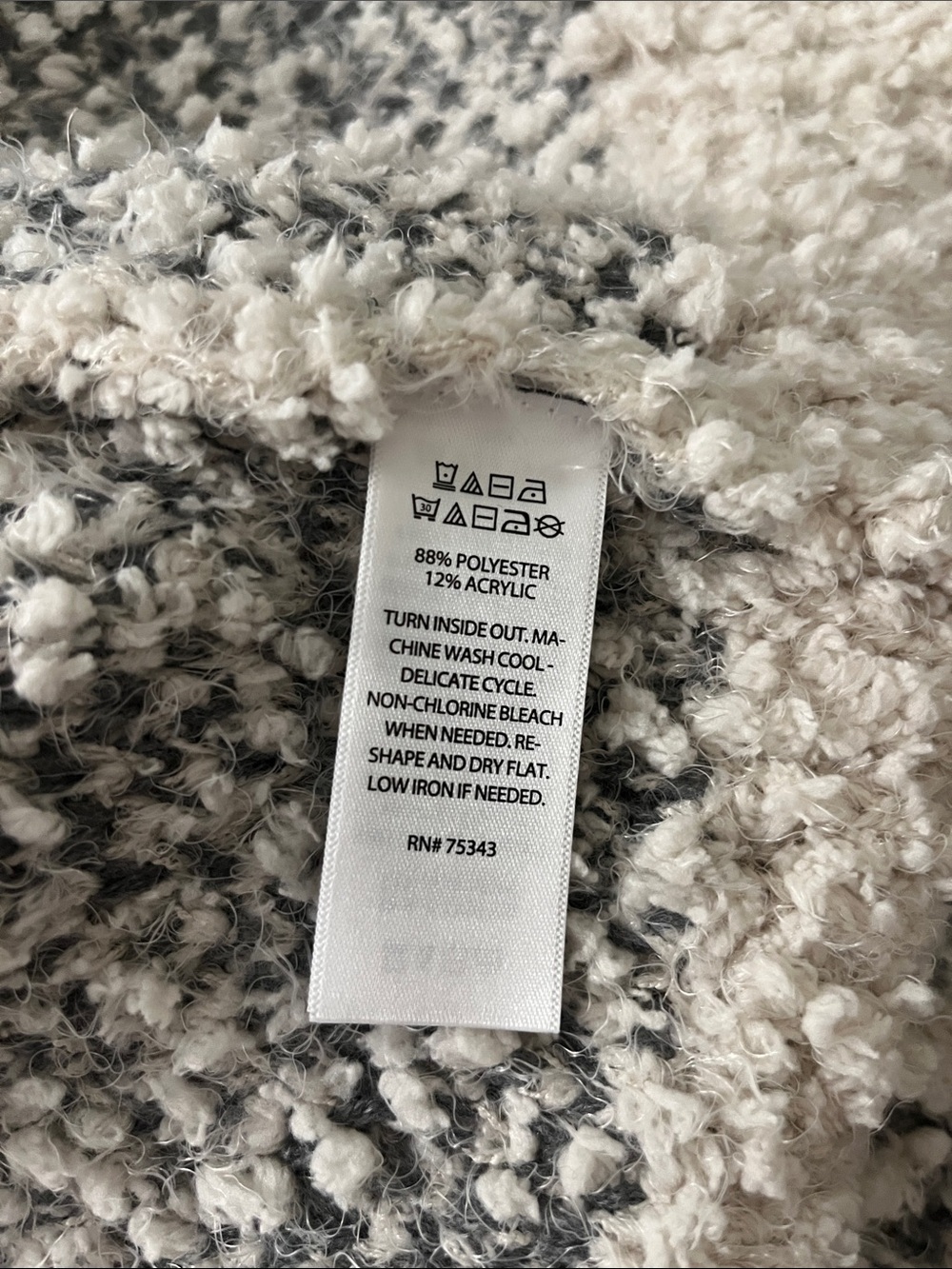 Christian Siriano Cream and Gray Bouclé Sweater Jacket - Picture 7 of 7
